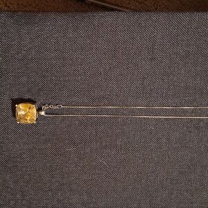 Pink Sapphire Solitaire Pendant and silver necklace